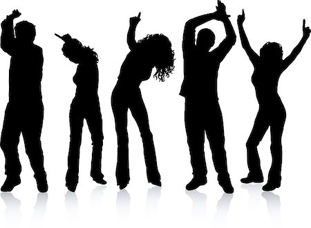 simsearch:400-04973061,k - Silhouettes of people dancing Photographie de stock - Aubaine LD & Abonnement, Code: 400-04969202