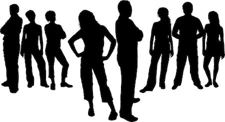 simsearch:400-04969579,k - Silhouette of a group of friends Stock Photo - Budget Royalty-Free & Subscription, Code: 400-04969298