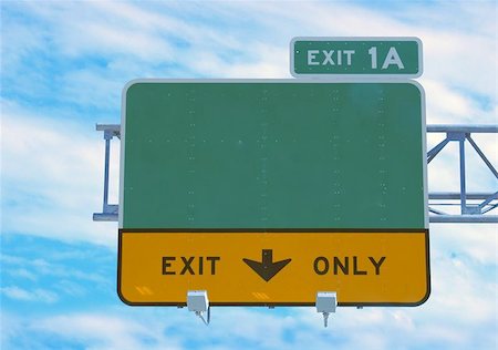 Highway sign - direction and exit sign Stock Photo - Budget Royalty-Free & Subscription, Code: 400-04969518