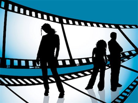 simsearch:400-04969579,k - Young people on film strip background Stock Photo - Budget Royalty-Free & Subscription, Code: 400-04969575