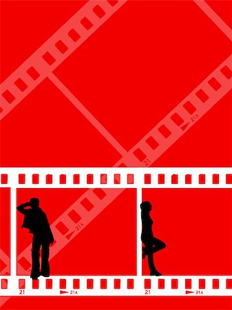 simsearch:400-04969579,k - Silhouettes of young people on film strip background Stock Photo - Budget Royalty-Free & Subscription, Code: 400-04969579