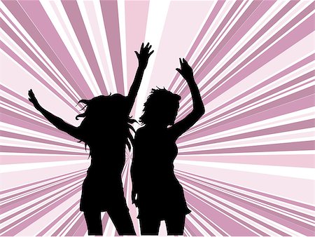 simsearch:400-04973061,k - Silhouettes of female dancing Photographie de stock - Aubaine LD & Abonnement, Code: 400-04969613