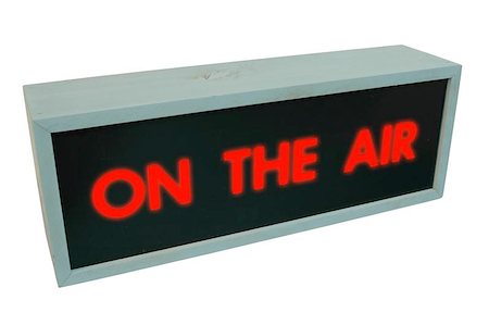 On the air sign - wooden box with the words "On the air" on it - isolated with clipping path Stock Photo - Budget Royalty-Free & Subscription, Code: 400-04969885