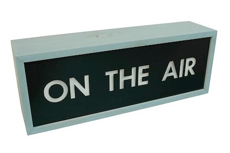 On the air sign - wooden box with the words "On the air" on it - isolated with clipping path Stock Photo - Budget Royalty-Free & Subscription, Code: 400-04969886