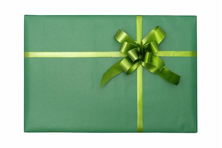 Top view of an isolated green gift box Stock Photo - Budget Royalty-Free & Subscription, Code: 400-04960090