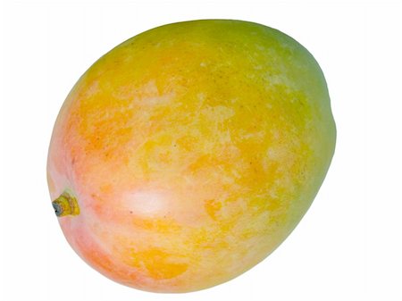 A colorful mango isolated on a white background Stockbilder - Microstock & Abonnement, Bildnummer: 400-04960686