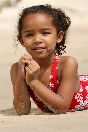 Cute little girl on a beach Stock Photo - Budget Royalty-Free & Subscription, Code: 400-04960892