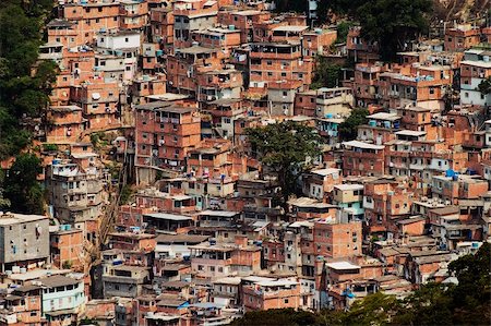 Shacks in the Favellas (Also known as Shantytown), a poor neighborhood in Rio de Janeiro.  As many as 300,000 live in favellas Stock Photo - Budget Royalty-Free & Subscription, Code: 400-04960906