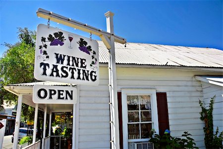 small town stores in america - Wine tasting shop and sign in a small town, Amador County, California Stock Photo - Budget Royalty-Free & Subscription, Code: 400-04961076