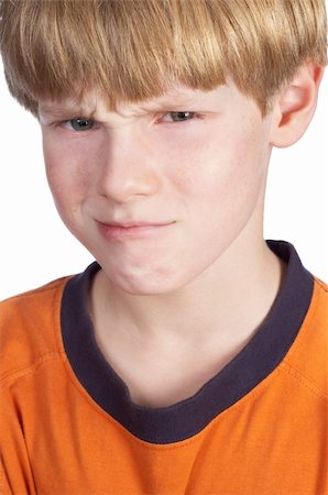 simsearch:400-04402256,k - serious displeased blond boy, isolated on white Stock Photo - Budget Royalty-Free & Subscription, Code: 400-04962544