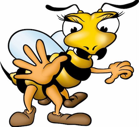 simsearch:400-03933016,k - Little Wasp 01 - High detailed and coloured illustration - Wasp greeting Foto de stock - Super Valor sin royalties y Suscripción, Código: 400-04963524