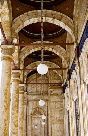 Hallway at MOSQUE OF MOHAMAD ALI.  SALAH AL.DIN CITADEL, Cairo, EGYPT Photographie de stock - Aubaine LD & Abonnement, Code: 400-04963747