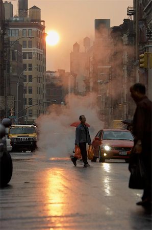 sunset on a NYC street Stock Photo - Budget Royalty-Free & Subscription, Code: 400-04963772