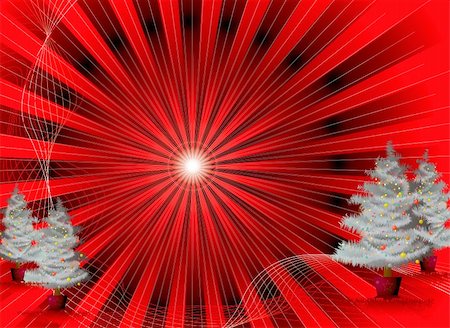 simsearch:400-04460641,k - Christmas background in red and black with xmas trees and wavy lines Foto de stock - Super Valor sin royalties y Suscripción, Código: 400-04963805