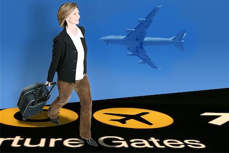 plane delay - businesswoman at airport Stock Photo - Budget Royalty-Free & Subscription, Code: 400-04963935