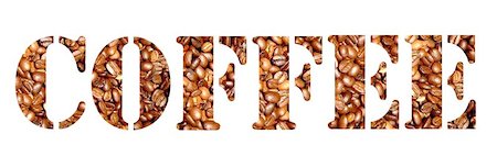Coffee beans letters isolated Stock Photo - Budget Royalty-Free & Subscription, Code: 400-04974447