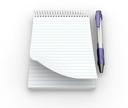 3D render of a notepad and pen Stock Photo - Budget Royalty-Free & Subscription, Code: 400-04974685