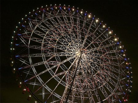 ferris wheel japan - big-wheel illumination in night, tokyo Japan Stock Photo - Budget Royalty-Free & Subscription, Code: 400-04975003