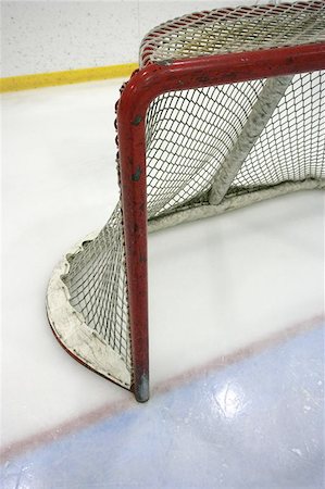 pictures of hockey goal crease ice - Goal post and net in a hockey arena. Stock Photo - Budget Royalty-Free & Subscription, Code: 400-04975328