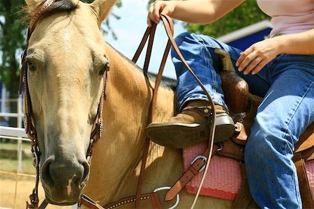 picture of a boot spur - competitor with her horse on a break Stock Photo - Budget Royalty-Free & Subscription, Code: 400-04975453