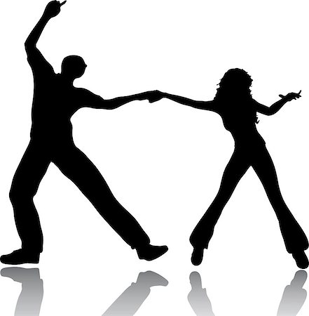 Silhouettes of a couple dancing Stock Photo - Budget Royalty-Free & Subscription, Code: 400-04975613