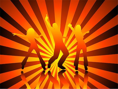 Silhouettes of people dancing Stock Photo - Budget Royalty-Free & Subscription, Code: 400-04975747