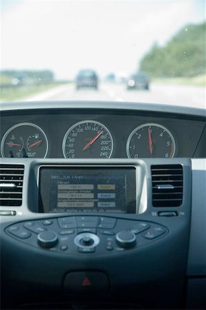 inner view of a car driving on highway Fotografie stock - Microstock e Abbonamento, Codice: 400-04975844