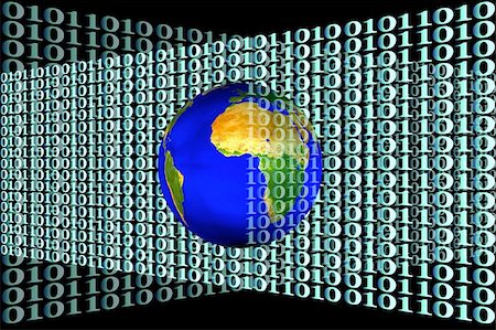 3D illustration of Earth and binary code background. Stock Photo - Budget Royalty-Free & Subscription, Code: 400-04975989