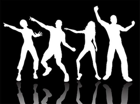 Silhouettes of people dancing Stock Photo - Budget Royalty-Free & Subscription, Code: 400-04976765