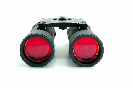 Binoculars with red lenses on white background Photographie de stock - Aubaine LD & Abonnement, Code: 400-04977603