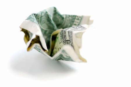 Crumpled one us dollar bill Stock Photo - Budget Royalty-Free & Subscription, Code: 400-04977924