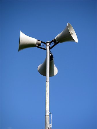 Triple loudspeaker public announcement  system Fotografie stock - Microstock e Abbonamento, Codice: 400-04978482