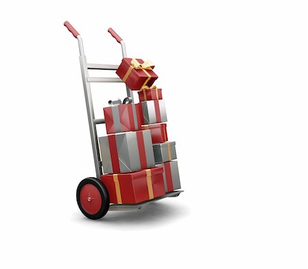 3D render of a hand truck full of Christmas presents Photographie de stock - Aubaine LD & Abonnement, Code: 400-04978680