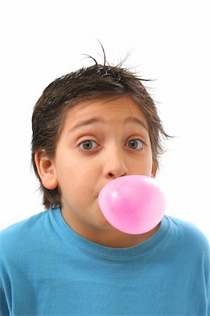 funny pictures people chewing gum - Bubble gum boy portrait with fun expressions. Look at my gallery for more pictures of this model Stock Photo - Budget Royalty-Free & Subscription, Code: 400-04979154