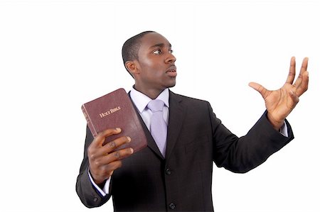 This is an image of man holding a bible. This image can be used to represent "sermon", "preaching" etc... Photographie de stock - Aubaine LD & Abonnement, Code: 400-04979175