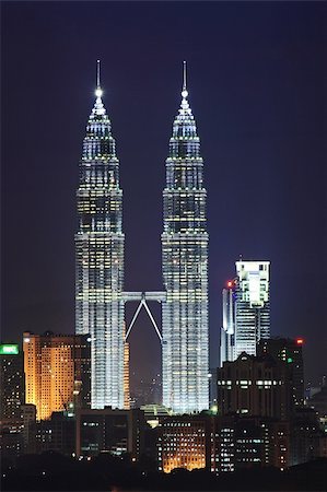 Petronas Twin Tower Night Scene Stock Photo - Budget Royalty-Free & Subscription, Code: 400-04979171