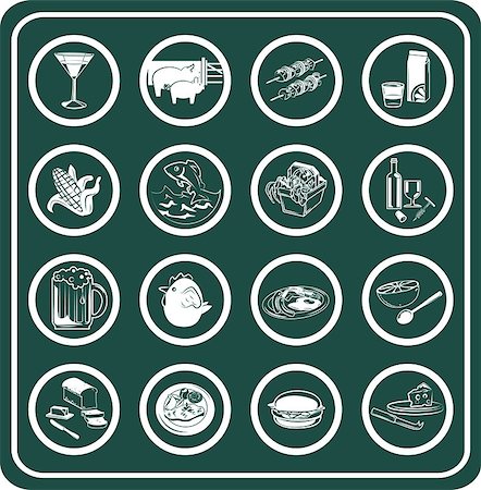 simsearch:400-05181259,k - A set of food and drink icons. Foto de stock - Super Valor sin royalties y Suscripción, Código: 400-04979689