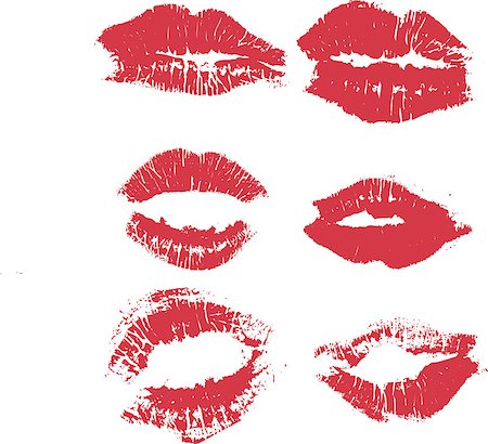 red lipstick art - Lipstick prints Stock Photo - Budget Royalty-Free & Subscription, Code: 400-04970254