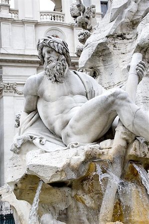 plaza navona - Detail of the Fountain of the Four Rivers - Piazza Navona - Rome. Foto de stock - Super Valor sin royalties y Suscripción, Código: 400-04970335