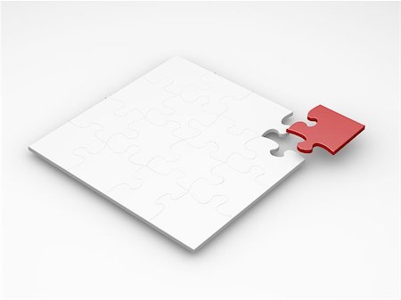 simsearch:400-03912788,k - 3D render of a puzzle with one red piece Stock Photo - Budget Royalty-Free & Subscription, Code: 400-04971106