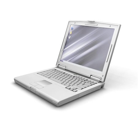 simsearch:400-04474827,k - 3D render of a generic laptop isolated on white background Fotografie stock - Microstock e Abbonamento, Codice: 400-04971439