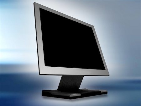 simsearch:400-04020281,k - Flat Panel Monitor on Abstract Blue Background Photographie de stock - Aubaine LD & Abonnement, Code: 400-04972524