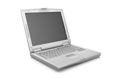 simsearch:400-04973534,k - 3D render of a laptop isolated on white background Stock Photo - Budget Royalty-Free & Subscription, Code: 400-04973533