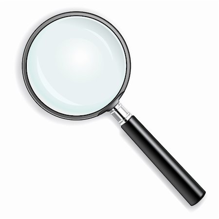 detective at the crime scene - illustration of a magnifying glass over white background Stock Photo - Budget Royalty-Free & Subscription, Code: 400-04984148
