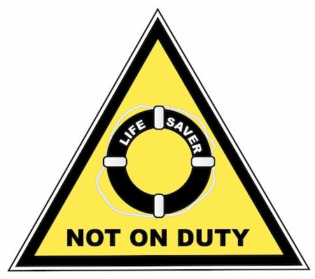 simsearch:400-08250893,k - yellow caution sign with life saver or guard not on duty Photographie de stock - Aubaine LD & Abonnement, Code: 400-04984285