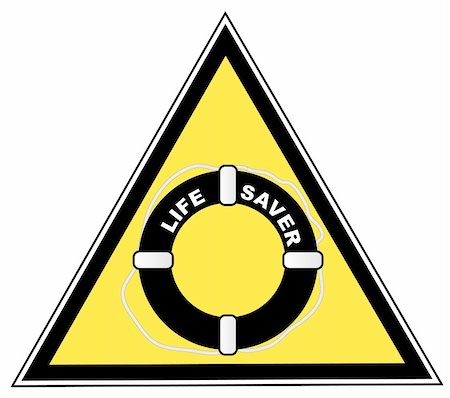 simsearch:400-08250893,k - yellow caution sign with life saver or guard symbol Stockbilder - Microstock & Abonnement, Bildnummer: 400-04984287
