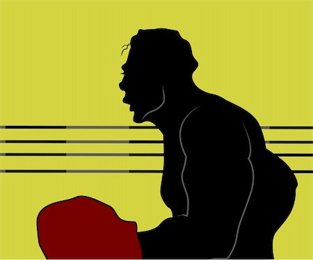 simsearch:400-04338824,k - Illustration of silhouette of a boxer Fotografie stock - Microstock e Abbonamento, Codice: 400-04984804