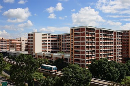 Residential area in Singapore with LRT. Stock Photo - Budget Royalty-Free & Subscription, Code: 400-04984979