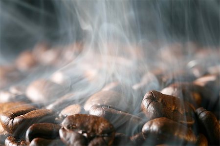macro coffee beans in aroma smoke Stock Photo - Budget Royalty-Free & Subscription, Code: 400-04985284
