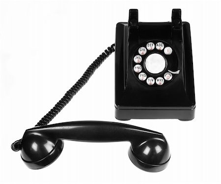 simsearch:400-03945676,k - Vintage retro rotary telephone on white background Stock Photo - Budget Royalty-Free & Subscription, Code: 400-04985488